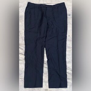 Suitsupply Brescia Navy Dark Blue Slacks Dress Pant Trousers Flat Front 36 US 54